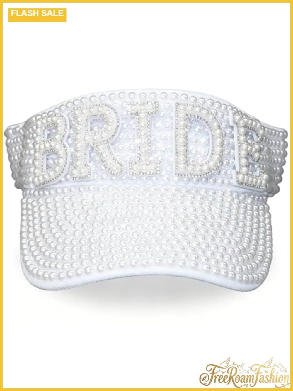 Bride Visor Hat with Pearl Embellishments, Bachelorette Party Bridal Shower